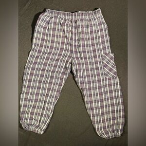 Okie Dokie Purple Plaid Cargo Pants Child 3T